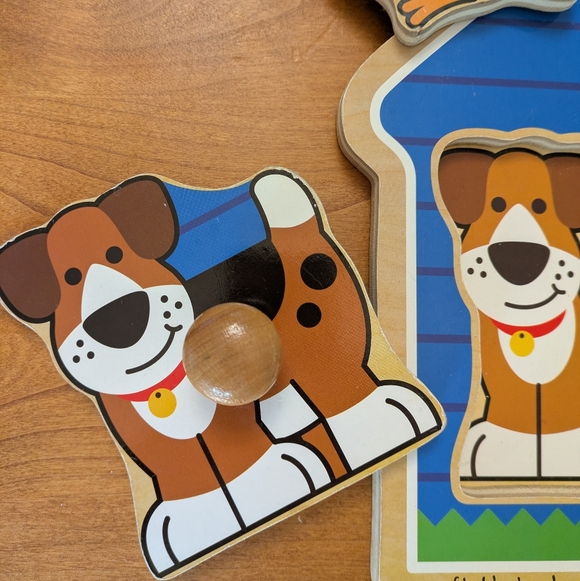 2 Melissa & Doug Jumbo Knob Puzzles -House Pets and Barnyard animals - Picture 10 of 12